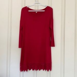 Red Emerald Laced Dress